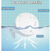  [READY STOCK] Baby cute whale bathtub toy for kids with lights and musics Automatic induction water spray [White] [Grey]